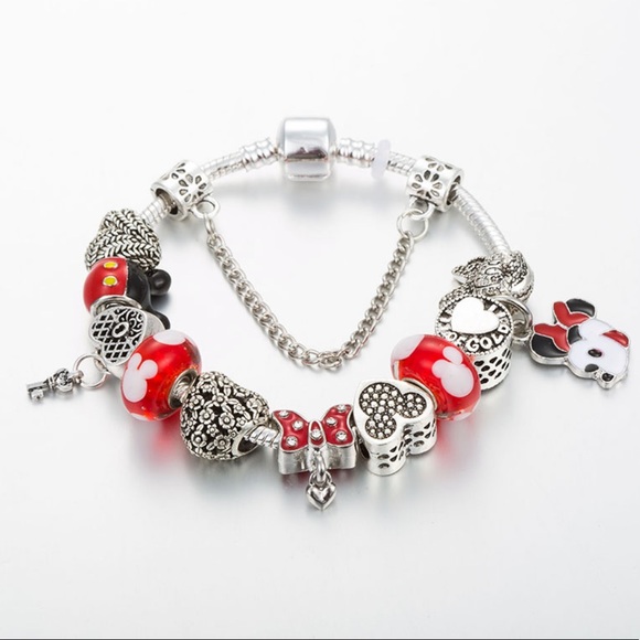 MICKEY & MINNIE KEY ♡ Charms GIFT Bracelet - Picture 4 of 8